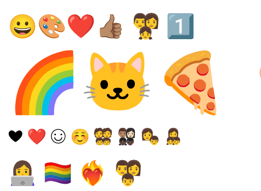 The same emoji in Noto Color Emoji, flat and bright